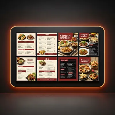 Menu board podsvietený panel